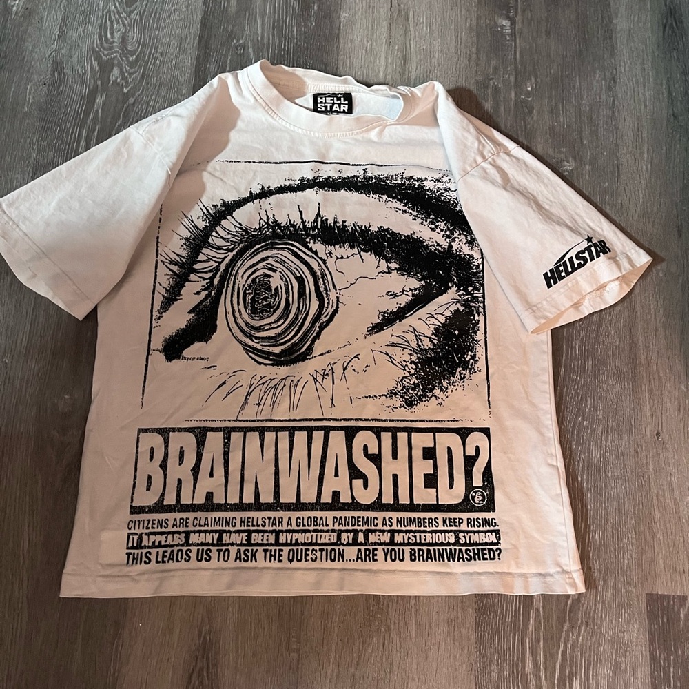 Hellstar White 'Brainwashed?' Graphic Tee - image 1